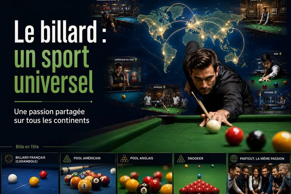 Le billard, un sport universel pratiqué dans le monde