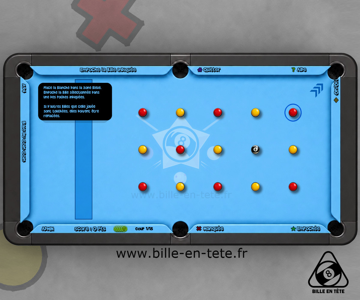 Projected drill with instructions and a row of balls