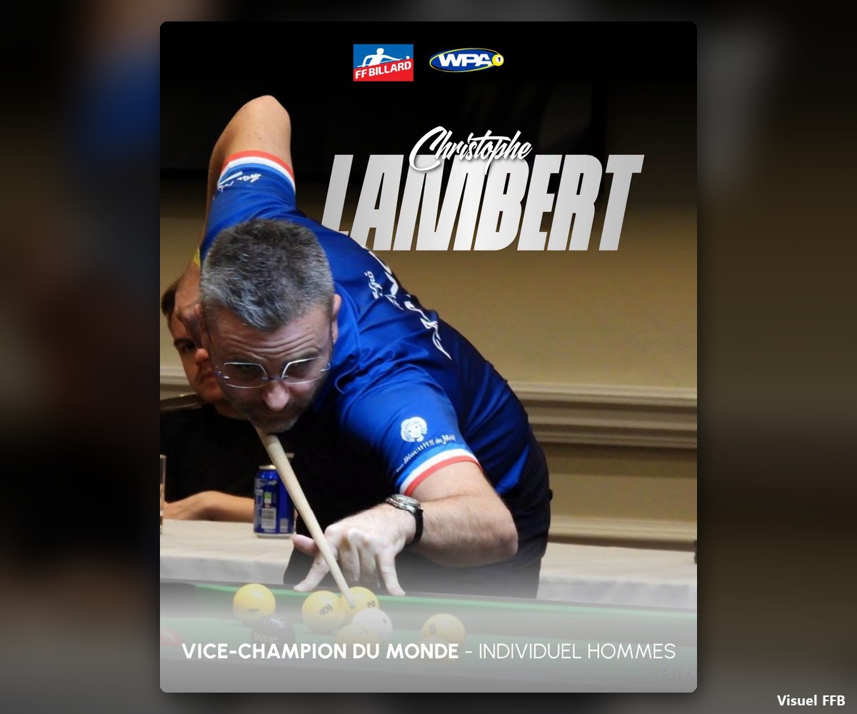 Christophe Lambert, vice-champion du monde de blackball 2026 (visuel FFB) - Team Bille en Tête